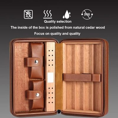Cigars travel humidor leather