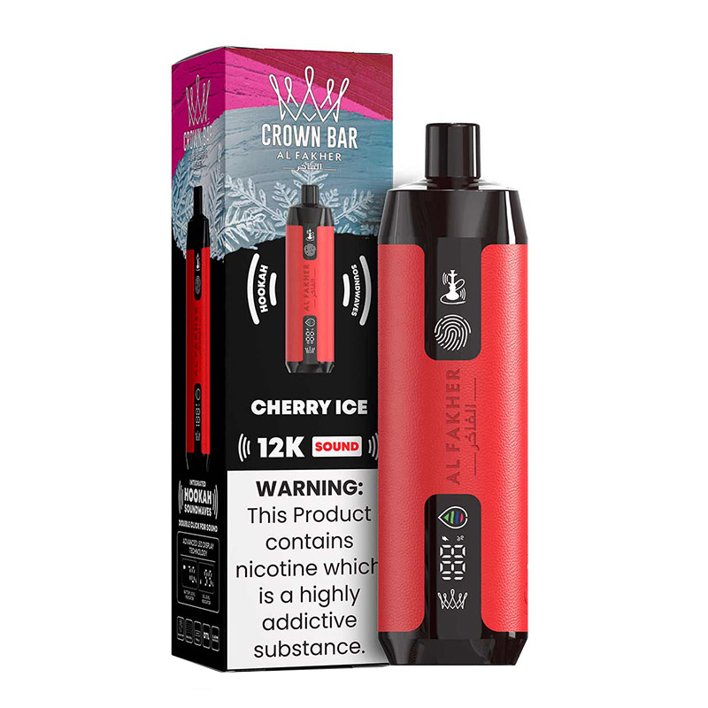 Al-Fakher-Crown-Bar-12000-Puffs-Sound-CHERRY-ICE Al Fakher Crown Bar Cherry Ice 12000 Puffs Disposable Vape
