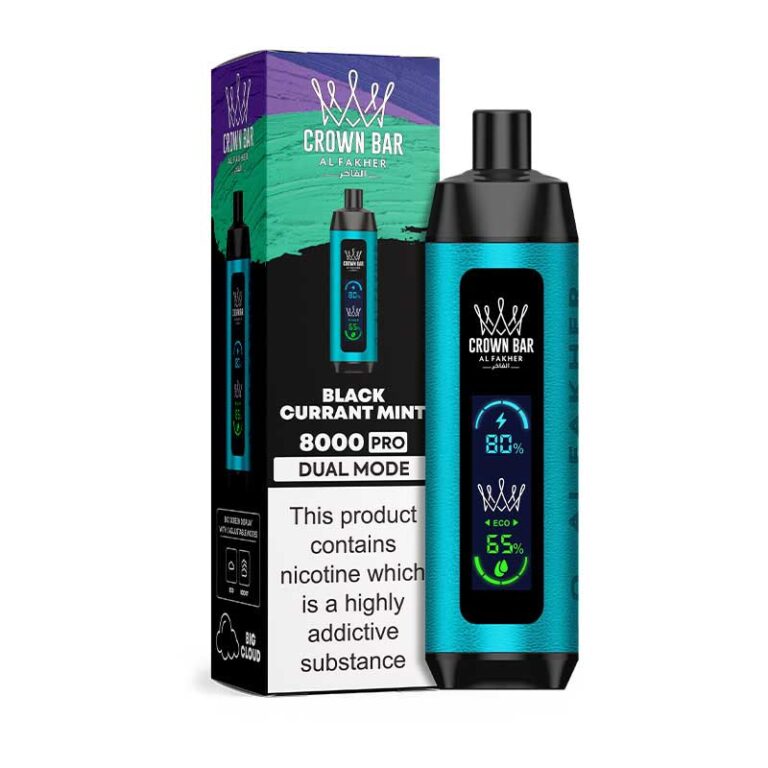Alfakher 8000 Pro Blackcurrant Mint Disposable Vape