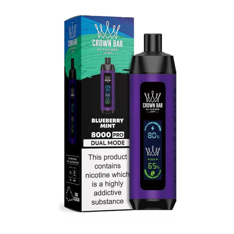 Alfakher 8000 Pro Blueberry Mint Disposable Vape