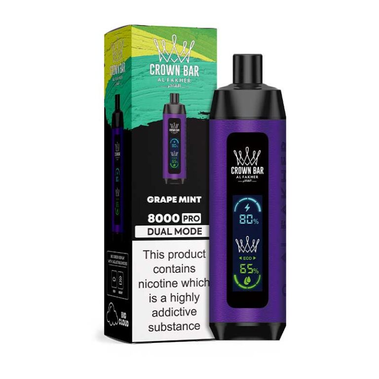 Alfakher 8000 Pro Grape Mint Disposable Vape