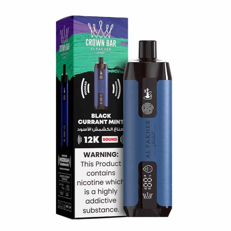 Al Fakher Crown Bar Blackcurrant Mint 12000 Puffs Sound Disposable Vape