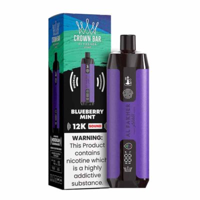 Al Fakher Crown Bar Blueberry Mint 12000 Puffs Sound Disposable Vape
