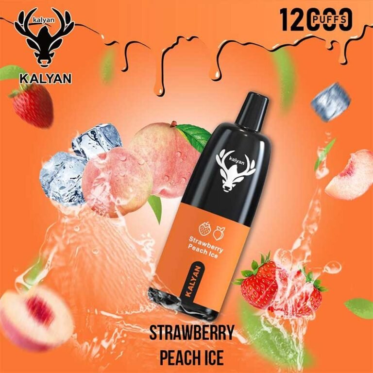 Kalyan pro Strawberry Peach Ice 12000 Puffs Disposable Vape