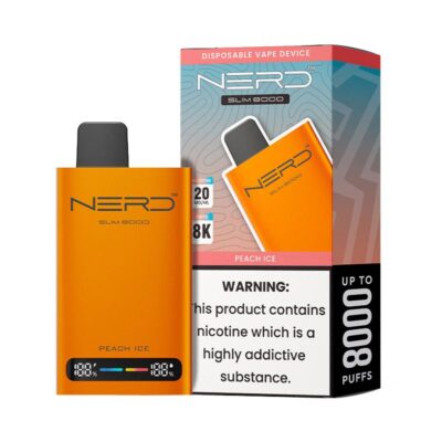 Nerd Slim 8000 Puffs Peach Ice Disposable Vape