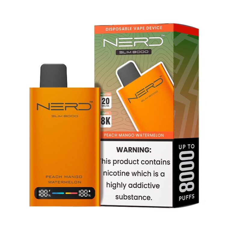 Nerd Slim 8000 Puffs Peach Mango Watermelon Disposable Vape