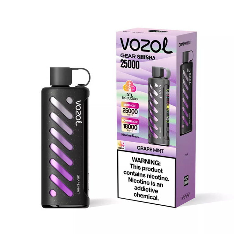 Vozol Gear Shisha 25000 Puffs Grape Mint Disposable Vape