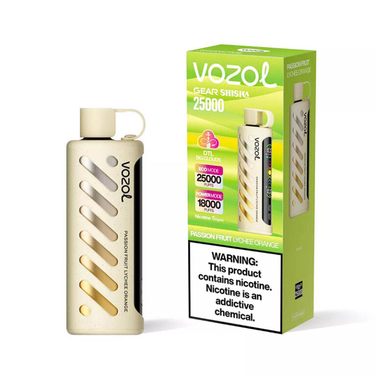 Vozol Gear Shisha 25000 Puffs Passion Fruit Lychee Orange Disposable Vape