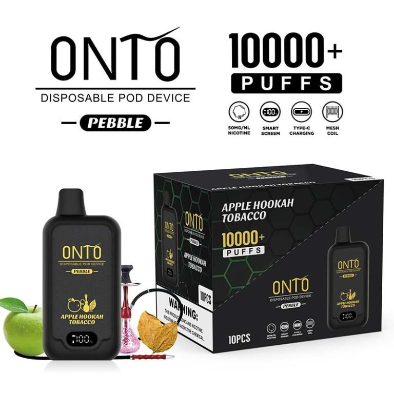 Onto Pebble 10000 Puffs Apple Hookah Tobacco Disposable Vape