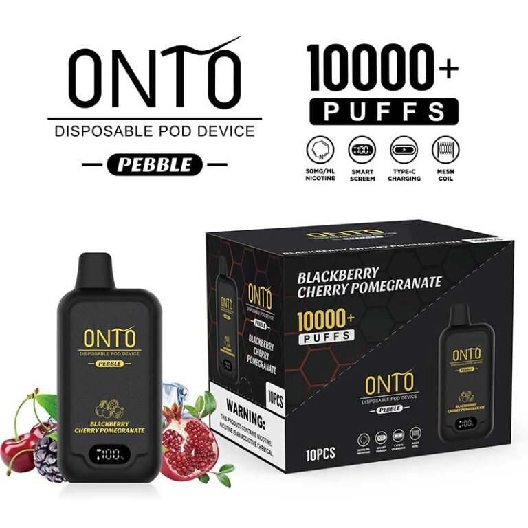 Onto Pebble Blackberry Cherry Pomegranate 10000 Puffs Disposable Vape