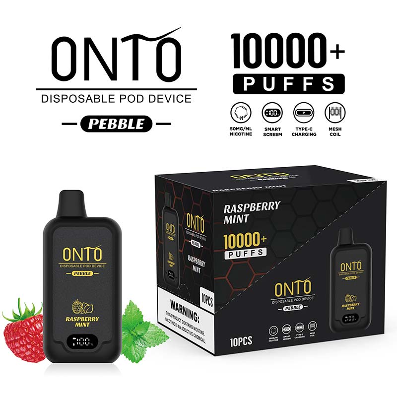 Onto-Pebble-10000-Puffs-Raspberry-Mint-Disposable-Vape Onto Pebble Raspberry Mint 10000 Puffs Disposable Vape