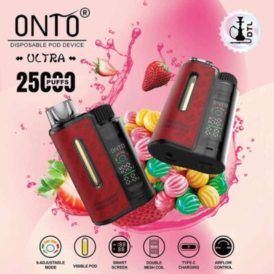 Onto Ultra 25000 Puffs Strawberry Bubblegum disposable Vape