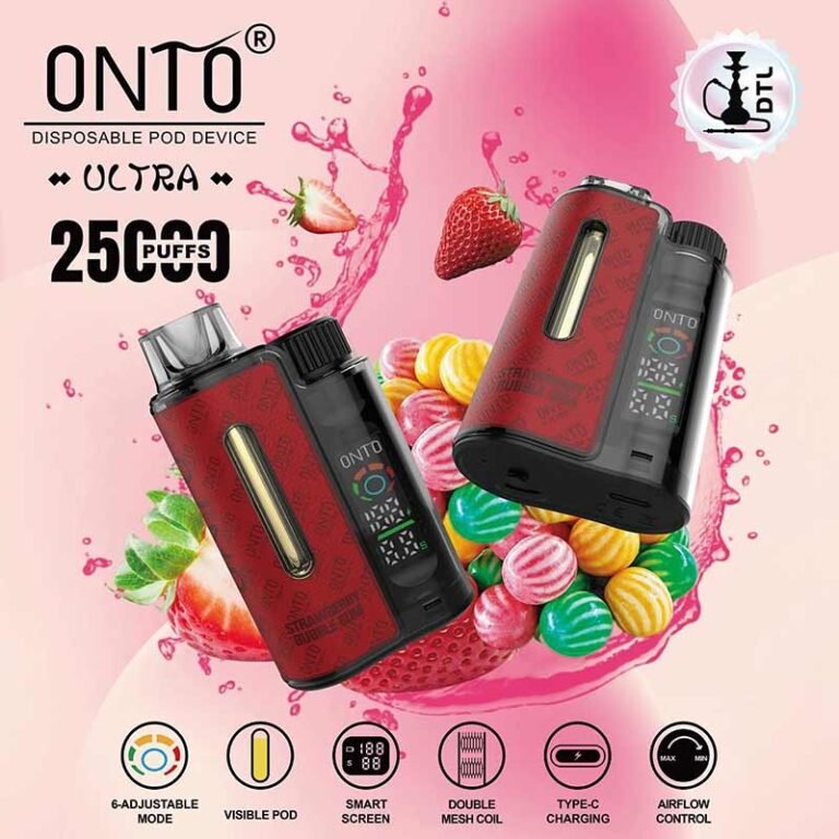 Onto Ultra 25000 Puffs Strawberry Bubblegum disposable Vape