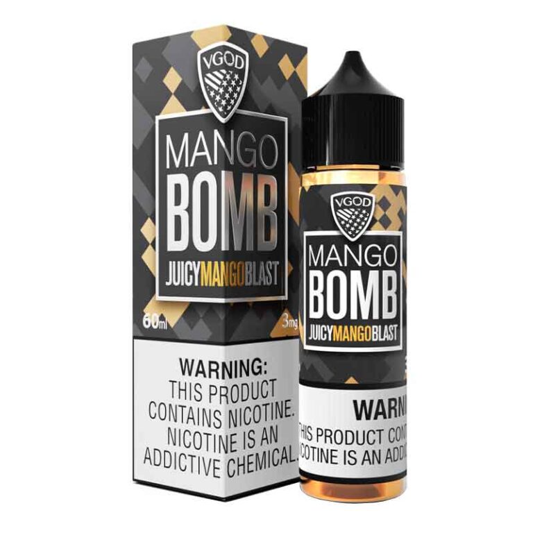 Vgod Mango Bomb Freebase E-Liquid 60ML - Available in 0mg, 3mg, 6mg, 12mg, 18mg Nicotine Strengths