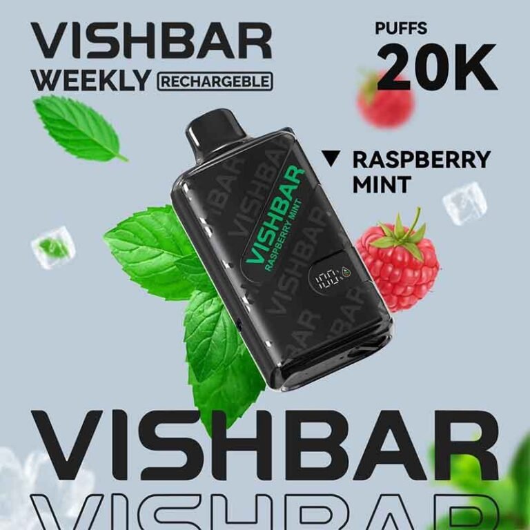 Vishbar Weekly Raspberry Mint 20000 Puffs Disposable Vape Uae Delivery