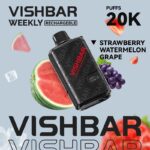 Vishbar Weekly Strawberry Watermelon Grape 20000 Puffs Disposable Vape Uae Delivery