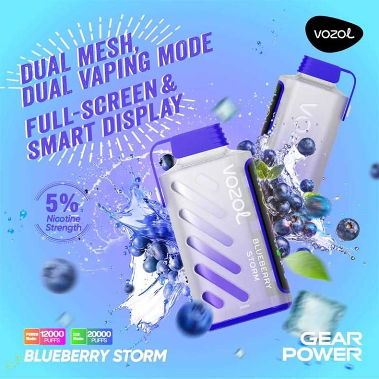 Vozol Gear Power Blueberry Storm 20000 Puffs Disposable Vape