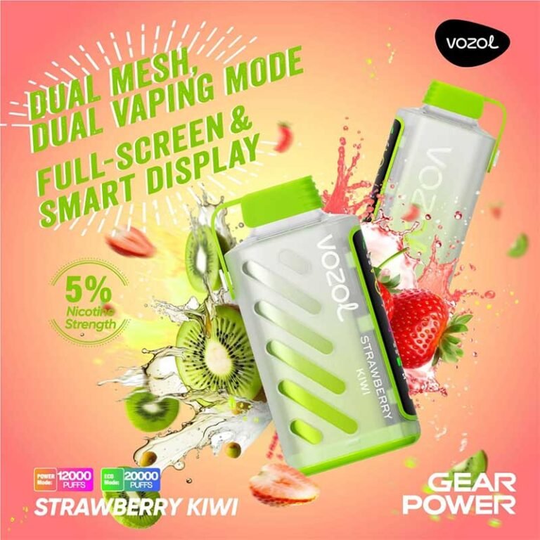 Vozol Gear Power Strawberry Kiwi 20000 Puffs Disposable Vape