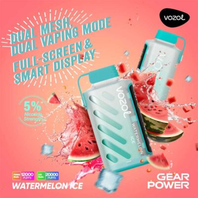 Vozol Gear Power Watermelon Ice 20000 Puffs Disposable Vape