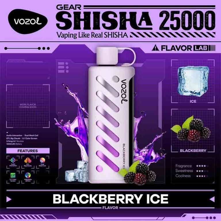 vozol Gear Shisha Blackberry Ice 25000 Puffs Disposable Vape Uae