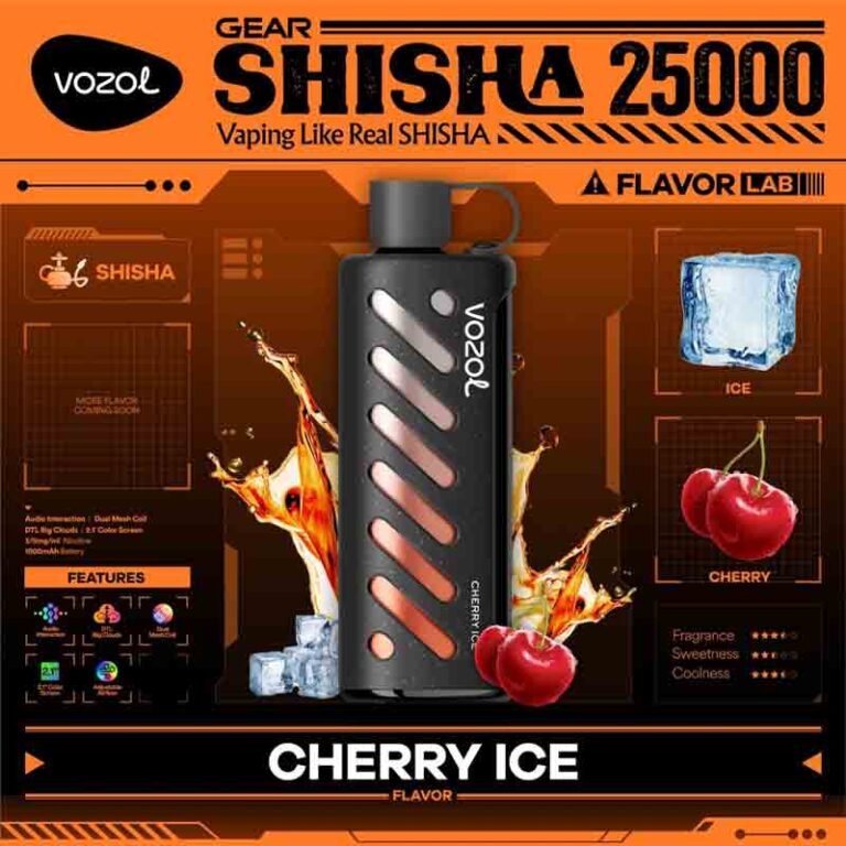 vozol Gear Shisha Cherry Ice 25000 Puffs Disposable Vape Uae