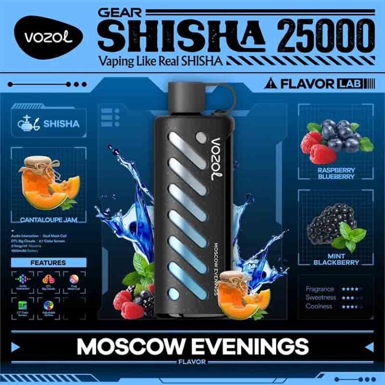 vozol Gear Shisha Moscow Evenings 25000 Puffs Disposable Vape Uae