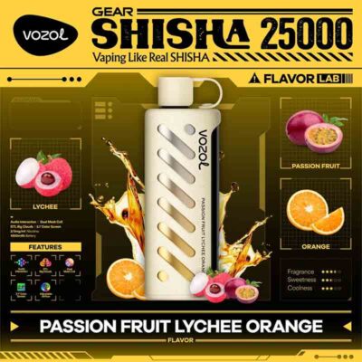 vozol Gear Shisha Passionfruit Lychee Orange 25000 Puffs Disposable Vape Uae