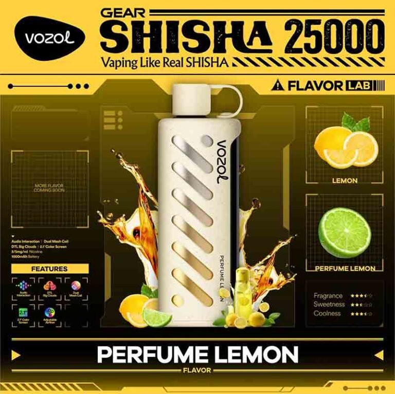 vozol Gear Shisha Perfume Lemon 25000 Puffs Disposable Vape Uae