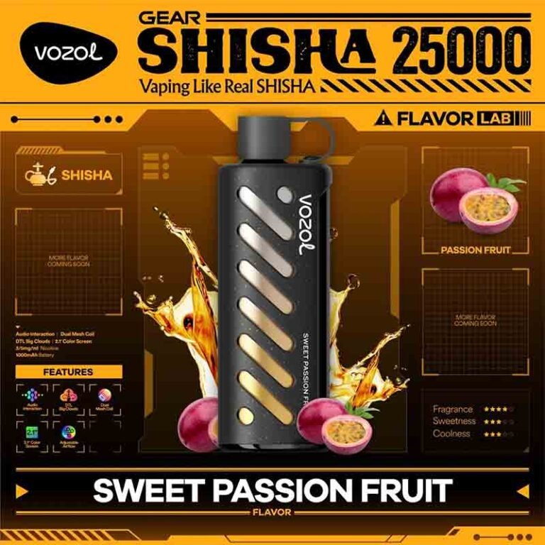 vozol Gear Shisha Sweet Passionfruit 25000 Puffs Disposable Vape Uae