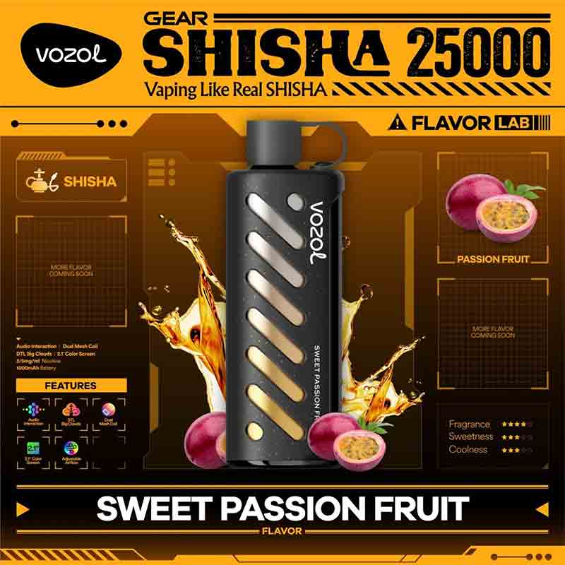 Vozol-Gear-Shisha-Sweet-Passionfruit-25000-Puffs-Disposable-Vape-Uae vozol Gear Shisha Sweet Passionfruit 25000 Puffs Disposable Vape Uae