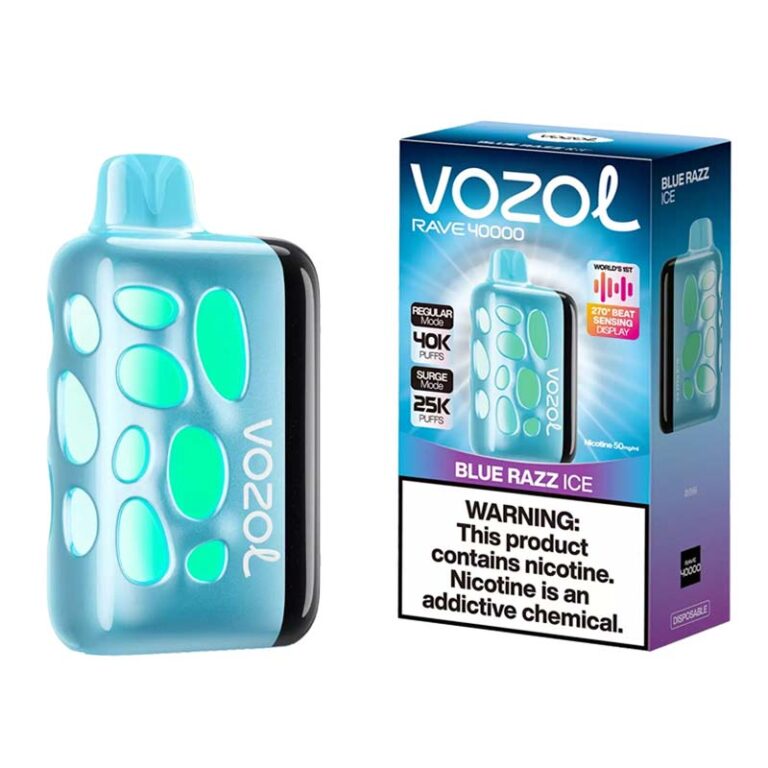 Vozol Rave 40000 Puffs Blue Razz Ice Disposable Vape