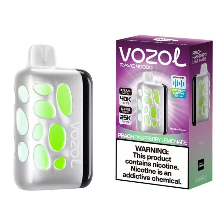 Vozol Rave 40000 Puffs Peach Raspberry Lemonade Disposable Vape