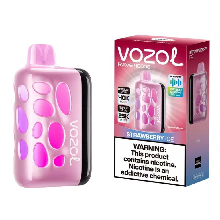 Vozol Rave 40000 Puffs Strawberry Ice Disposable Vape