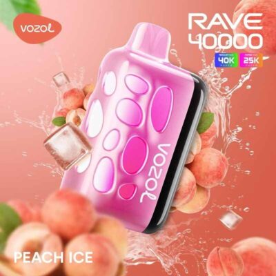 Vozol Rave Peach Ice 40000 Puffs Disposable Vape