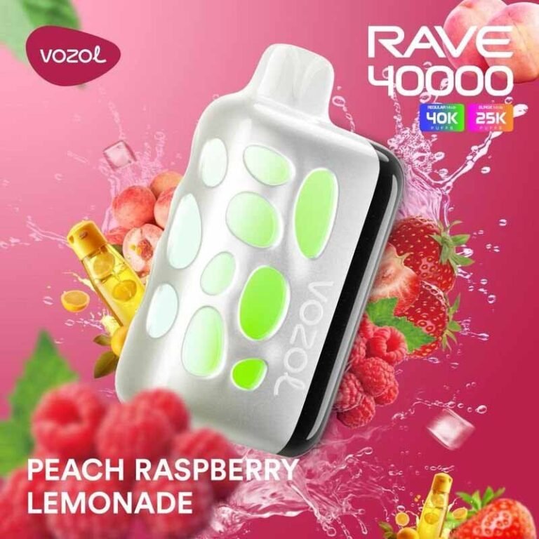 Vozol Rave Peach Raspberry Lemonade 40000 Puffs Disposable Vape