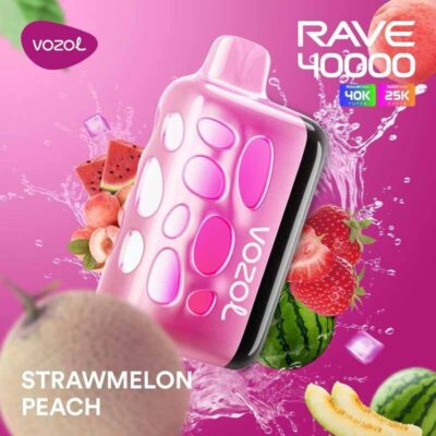 Vozol Rave Strawmelon Peach 40000 Puffs Disposable Vape