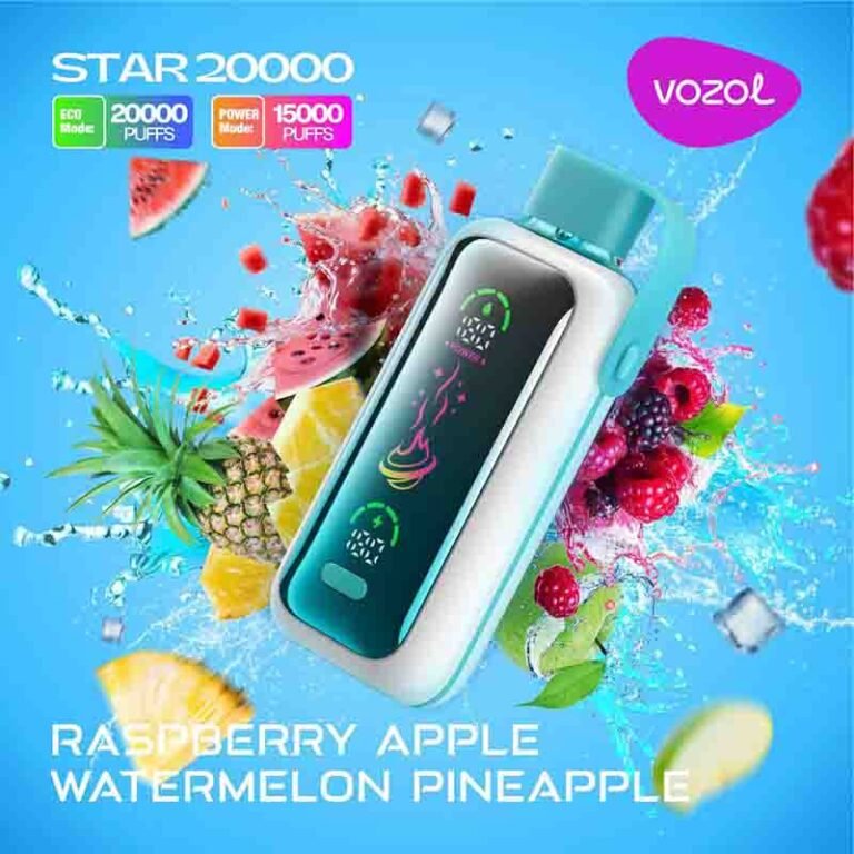 Vozol Star Raspberry Apple Watermelon Pineapple 20000 Puffs Disposable Vape Uae