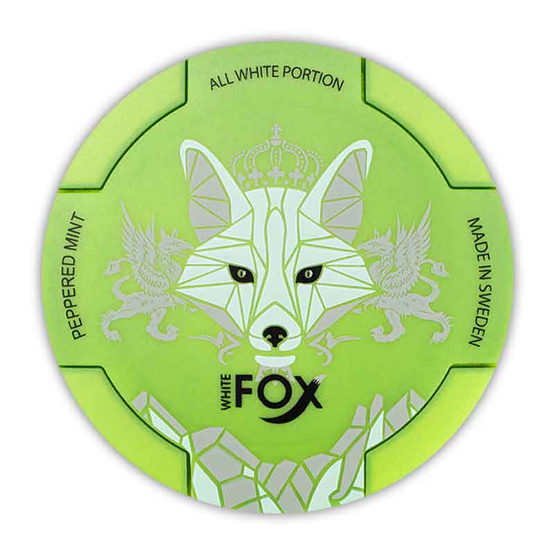 White-Fox-Peppered-Mint-Nicotine-Pouches-Design-B White Fox Peppered Mint Snus Uae