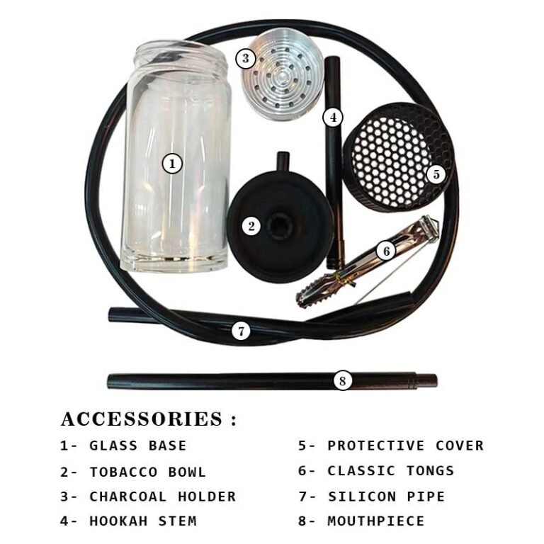 Finix Portable Car Hookah Glass Accessories Details | WorldVape Uae Online Shisha Shop