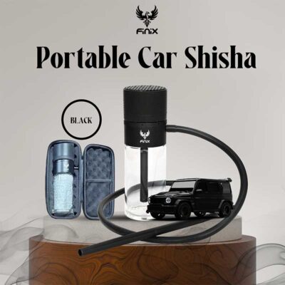 Finix Portable Car Hookah Glass Black Color Bag | WorldVape Uae Online Shisha Shop