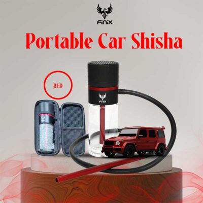 Finix Portable Car Hookah Glass Red Color Bag | WorldVape Uae Online Shisha Shop