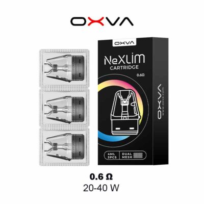 Oxva Nexlim Top Fill Cartridge 0.6 ohm 20-40W Pack, Buy Nexlim vape kit Cartridge , WorldVapeUae Best Vape Shop Ajman Uae