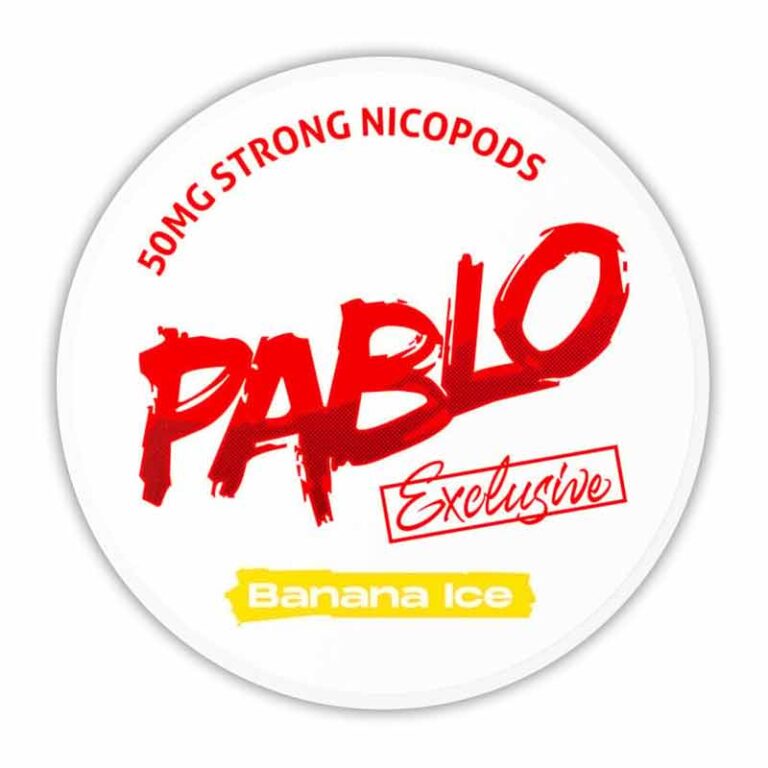 Pablo Exclusive Banana Ice 50mg Nicotine Pouches , Buy Pablo Nicotine Pouches Dubai At World Vape Uae