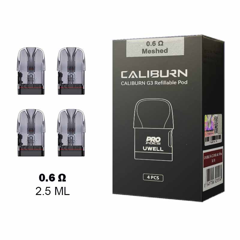 Uwell-Caliburn-G3-Refilable-pod-0.6-ohm-2.5ml-Pack Uwell Caliburn G3 Refilable integrated coil Cartridge 0.6 ohm 2.5ml Pack , Buy Vape Cartridge Dubai World Vape Uae
