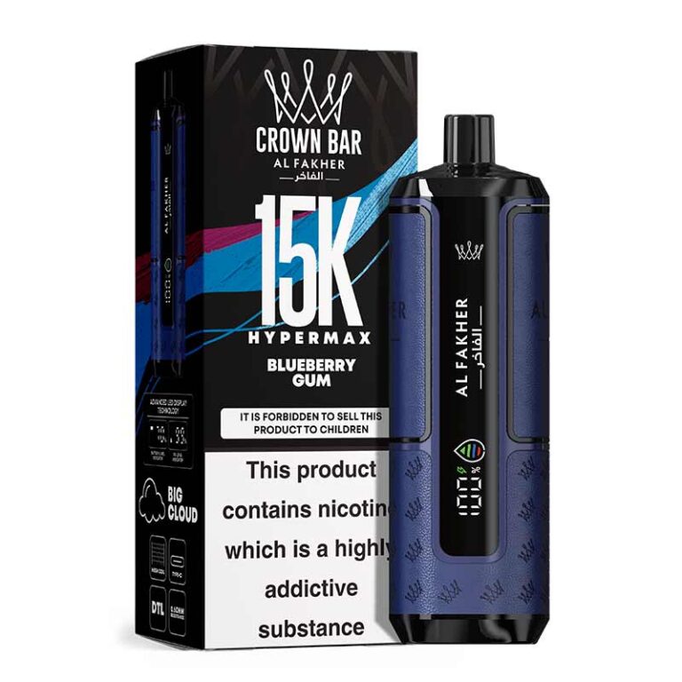 Al Fakher Hypermax Blueberry Gum 15000 Puffs Disposable Vape Vape Shop Dubai , World Vape Uae Ajman Vape Shop