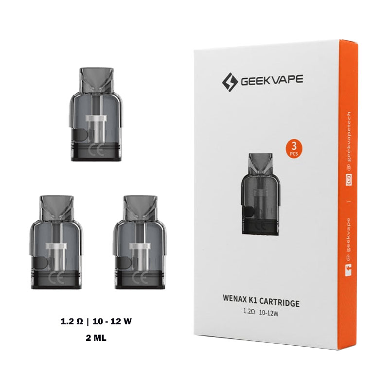 GeekVape-Wenax-K1-Cartridge-1.2-ohm-10-12W-Pack GeekVape Wenax K1 Cartridge 1.2 ohm 10-12W Pack, World Vape Uae Vape Shop Near Me in Dubai