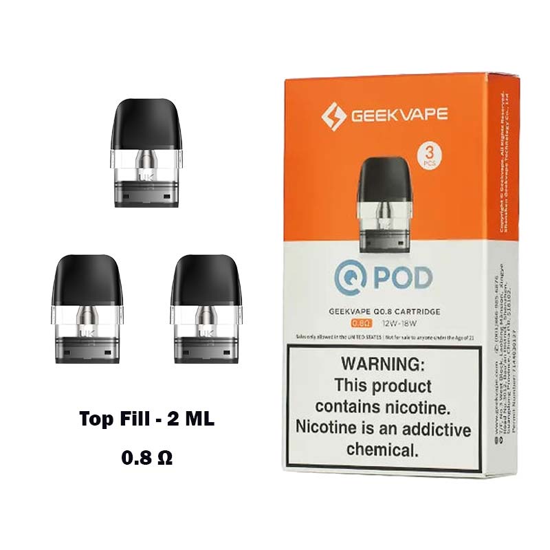 Geekvape-Q-Series-Pod-Cartridge-0.8-ohm-2ml-Top-Fill-Pack Geekvape Q series Pod Cartridge 0.8 ohm 2ml Top Fill Full Pack Availble at Vape Store Worldvape uae Vape Shop Near Me