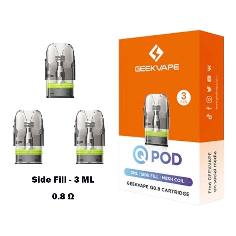 Geekvape-Q-Series-Pod-Cartridge-0.8-ohm-3ml-Side-Fill-Pack Geekvape Q series Pod Cartridge 0.8 ohm 3ml Side Fill Full Pack Availble at Vape Store Worldvape uae Vape Shop Near Me