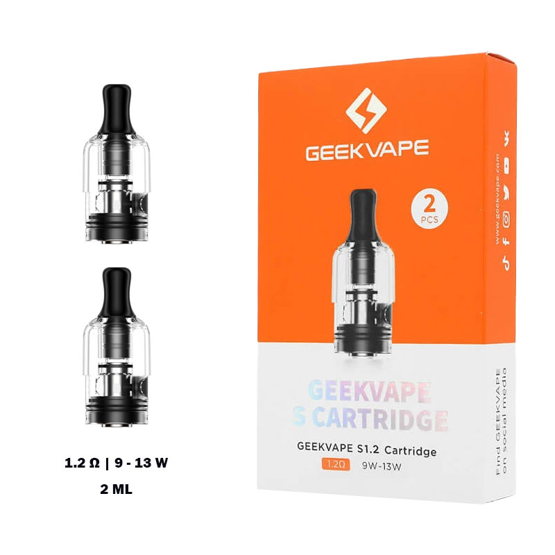 Geekvape-S-Cartridge-1.2-ohm-9-13W-2ML-Pack GeekVape S Cartridge 1.2 ohm 9-13W Full Pack , At World Vape uae The Best Vape Shop Dubai