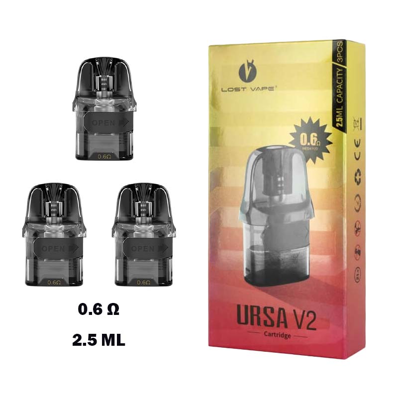 Lost-Vape-Ursa-V2-Integrated-Coil-Cartridge-0.6-ohm-Pack Lost Vape Ursa V2 Integrated Coil Cartridge 0.6 ohm 2.5ml Pack, Vape Shop Near me Dubai World Vape Uae